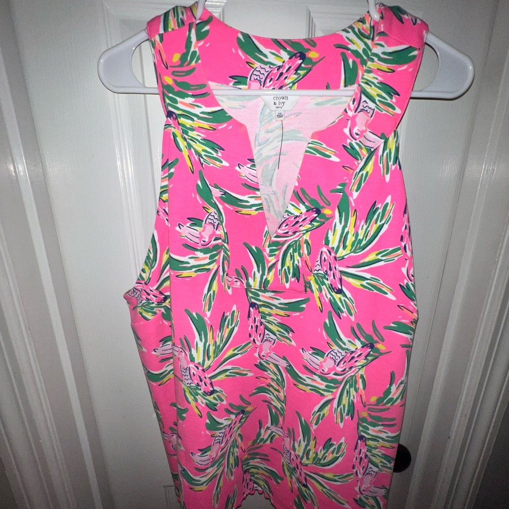 Crown & Ivy Pink Lily Pulitzer Look Tank